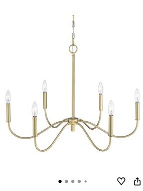 NIB Gold Chandelier Modern Gold Pendant Farmhouse Ceiling Light Fixture, Bunkos